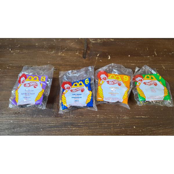 (4) 1996/1997 Hot Wheels/McDonalds Toys In Packaging