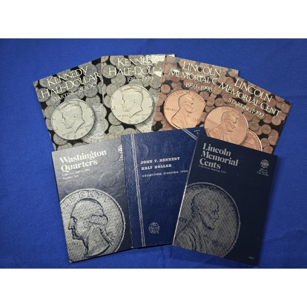 Lot of 7 Empty Coin Collecting Books
