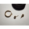 Image 2 : 10K Gold Stud Earrings Plus 1Hoop Style and 1 Ring, size 5.5 ,TW 1.5g
