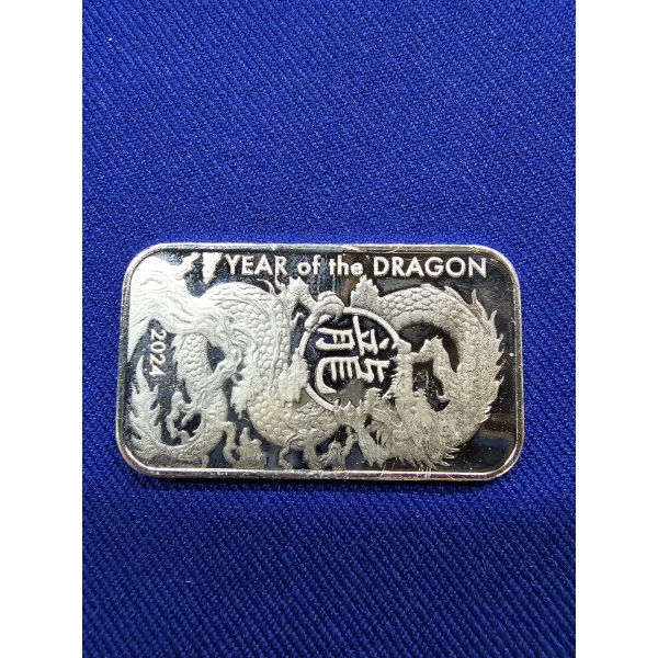 2024 Year of the Dragon 1 oz .999 Fine Silver Bar - ASAHI Refining