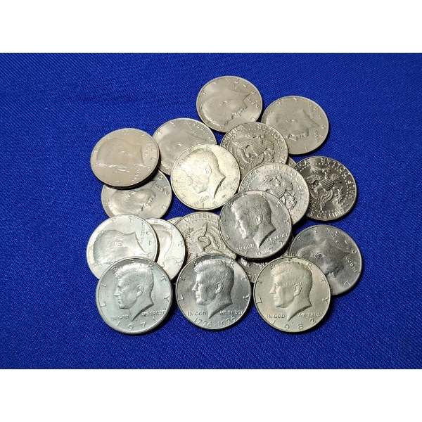 x20 Assorted Years Kennedy Half Dollars FV: $10.00