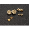 Image 1 : Three Pairs of 14K Gold Stud Earrings & Extra 14K Gold Backs - Total Weight: 2.7g