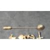 Image 7 : 14K Gold Bracelet Charms, Pendant & Vintage Stick Pin - Total Weight: 3.4g