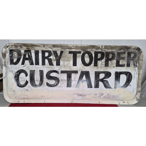 Vintage All Original Frozen Custard Advertising Sign 2nd of 2 offered (see 84a) 52 x 22 - See Desc