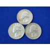 Image 1 : x3 1964 90% Silver Washington Quarters 