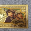 Image 3 : U.S. Army 250th Anniversary 999999 $2 Gold Foil Note ~ In Mint Condition!