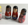 Image 2 : Vintage wooden folk art nesting dolls - Different Cultures - Tiny 1.5 inches
