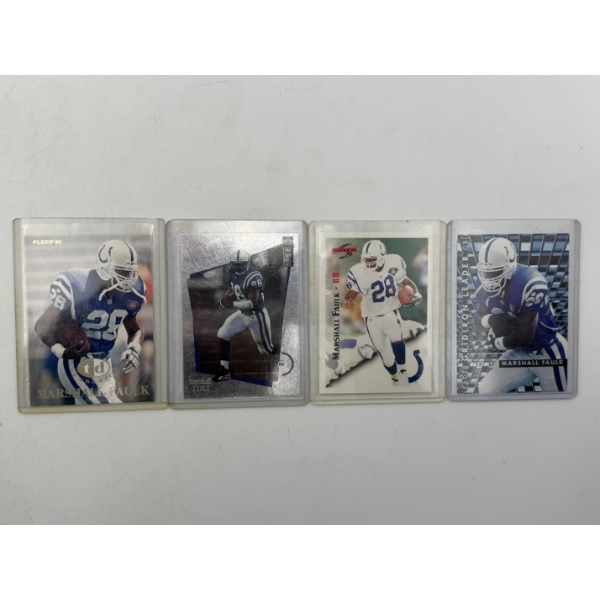 Lot of (4) Marshall Faulk Colts Football Cards