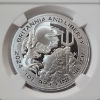 Image 2 : NGC PF70 ULTRA CAMEO 2024 G. Britain Britannia & Liberty FDOI 1 oz .999 Fine Silver Coin 