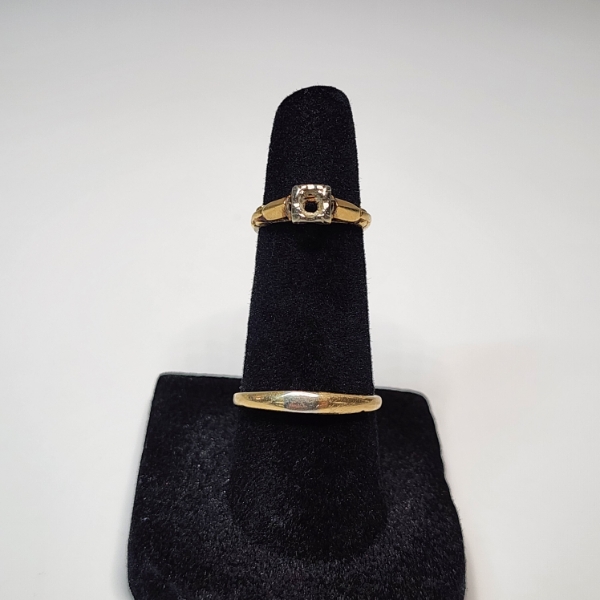 Two 14K Yellow Gold Rings - Sizes ~3 & 7 - Total Weight: 2.7g
