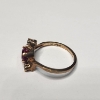 Image 3 : Beautiful 10K Gold Ring with Ruby/Clear Stones - Size 6.5 - TW: 2.0g