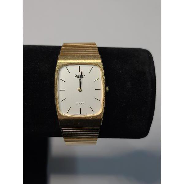 1980's Pulsar V320-5009 Rectangular Japanese Quartz Dress Watch - Untested