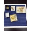 Image 6 : Assorted Costume Jewelry - Abstract Bow Design Pin - Bracelets - Earrings - 24K Gold Dipped Leaves