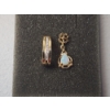 Image 1 : Two 10K Gold Earrings: Two-Tone J-Hoop & Vintage-Style with Opal TW: 2.0g