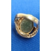 Image 5 : Vintage 14K Gold Ring With Jade & Rope Design - Size 6 - Weight: 7.9g