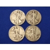 Image 1 : x4 90% Silver Walking Liberty Half Dollars: 1942, 1920, 1934, 1942 Face Value: $2.00