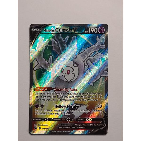 Galarian Cursola V (071/073) Full Art Ultra Rare Holo Pokémon Card From The Champion's Path Set