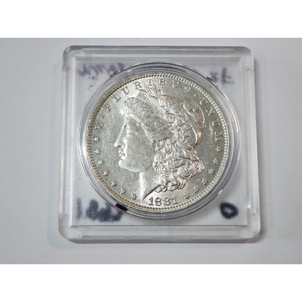 High Condition 1881-O 90% Silver Morgan Dollar in Protective Holder