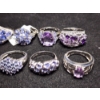Image 11 : Ten Gorgeous Sterling Silver Rings Ft. Tanzanite & Topaz - Weighing Total of 40.6 Grams