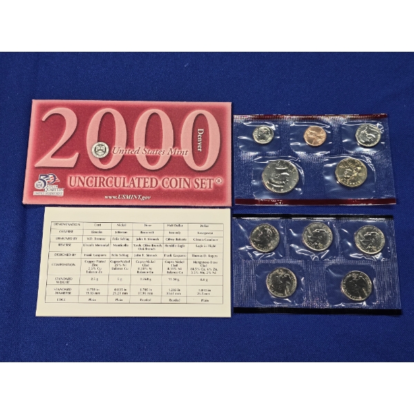 2000- D United States Uncirculated Coin Set & 50 State Quarters Set