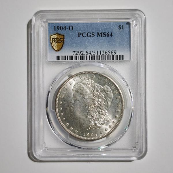 PCGS MS64 Graded GOLD SHIELD 1904-O United States 90% Silver Morgan Dollar