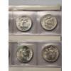 Image 6 : x8 Assorted Years 90% Silver Franklin Half Dollars In Nice Plastic Sleeves FV: $4.00