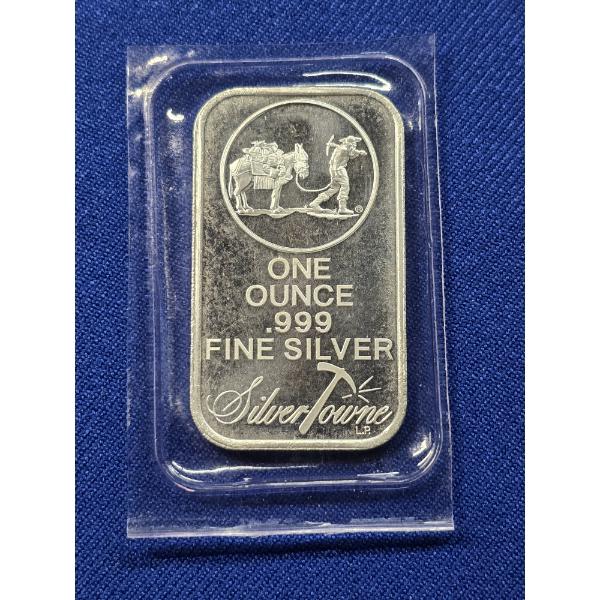 1 oz .999 Fine Silver - SilverTowne Prospector Silver Bar