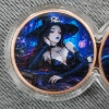 Image 2 : 2 Coin Infinity Case W/ 2 Ounces of .999 Fine Copper Colorized FT. Seductive Witch Design