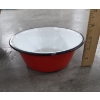 Image 5 : Vintage Enamelware Collection Including Pot & Lid, Platter, Bowl With Lid, Laddels, Large Tin Funnel