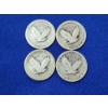 Image 3 : Four Assorted/Unknown Years 90% Silver Standing Liberty Quarters FV: $1.00