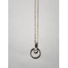 Image 2 : 10K Gold Necklace With Circle Pendant & Nice Clear Stone ~ Weighs 0.5 Grams Total