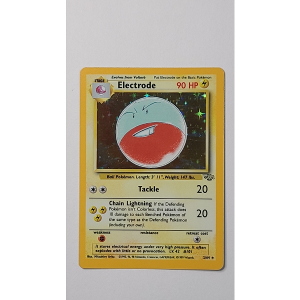 1999 Electrode #2/64 HOLO RARE Pokemon Trading Card From The Jungle Set - Near Mint Condition