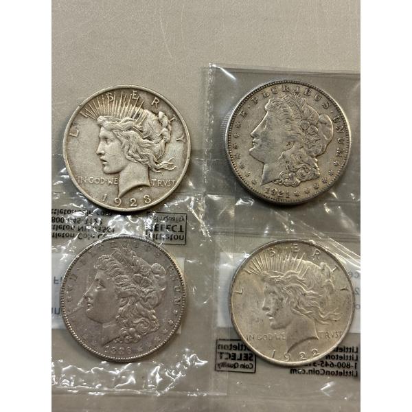 4 Exceptional United States Morgan Silver Dollars - Incredible Opportunity