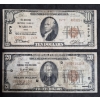 Image 1 : U.S. CURRENCY - RARE Tot 2 - 1929  $20 & $10 NATIONAL BANK NOTES - Cleveland & Warren, OH