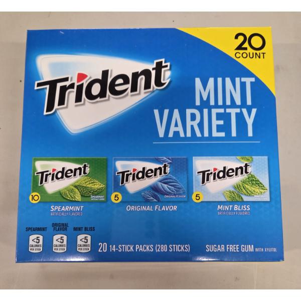 New! 20 Packs Of Trident Mint Variety Chewing Gum 
