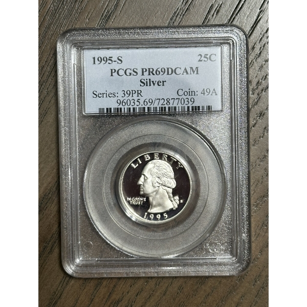 PCGS PR69 DCAM 1995-S Silver Washington Quarter