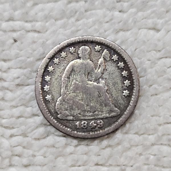 1849 90% Silver Seated Liberty Half-Dime FV: $.05
