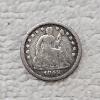 Image 1 : 1849 90% Silver Seated Liberty Half-Dime FV: $.05