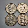 Image 2 : Six Assorted Years United States 90% Silver Franklin Half Dollars - FV: $3.00