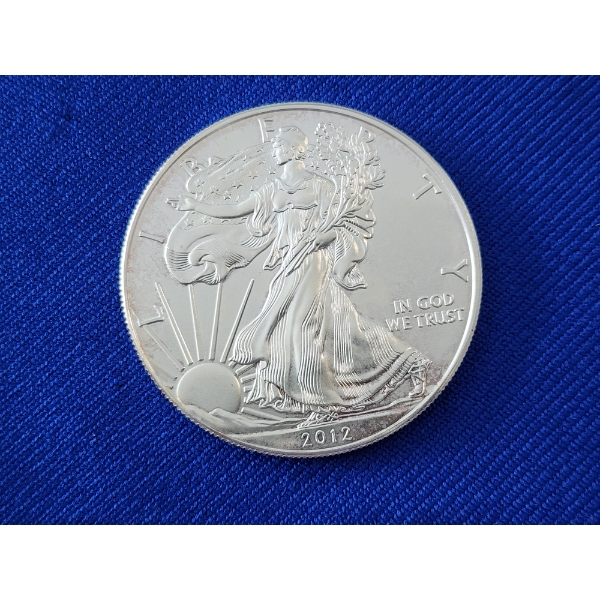 2012 Silver American Eagle 1 oz .999 Fine Silver Coin 