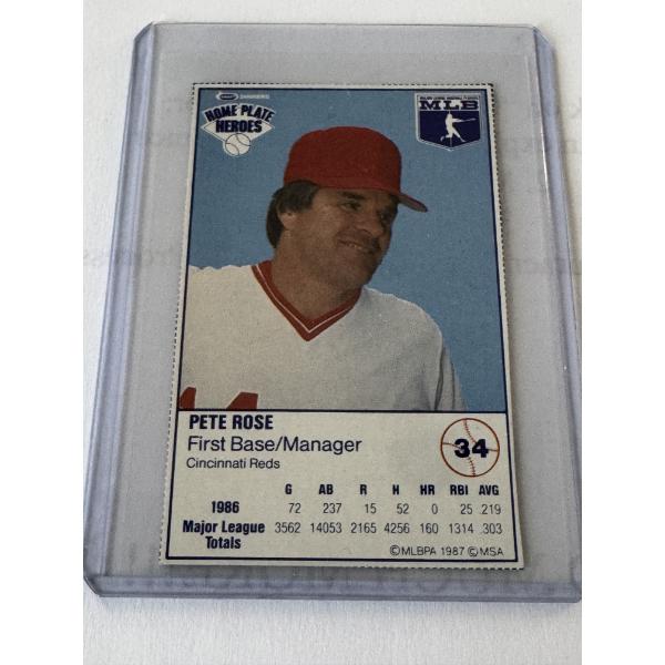 1987 Home Plate Heroes Pete Rose Baseball Card - Mint Condition - Harder To Find In High Grade