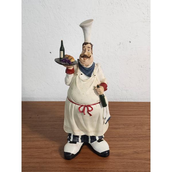 Vintage "Fat Italian Chef" Figurine Kitchen Decor - About 14in Tall 