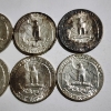 Image 5 : Eight Assorted 1964 United States Washington 90% Silver Quarters ~ $2.00 Face Value