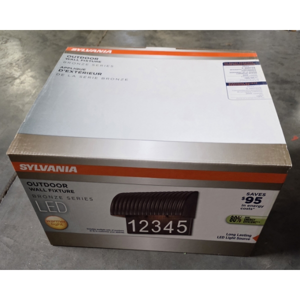  Brand New Sylvania Bronze Series LED Outdoor Wall Fixture With Address Numbers Included! 