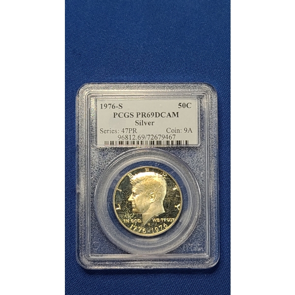PCGS 1976-S PR 69 DCAM Bicentennial Kennedy Silver Half Dollar 