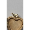 Image 3 : 14K Yellow Gold Heart Locket Pendant With Etched Floral Motif - Weight: 1.4g