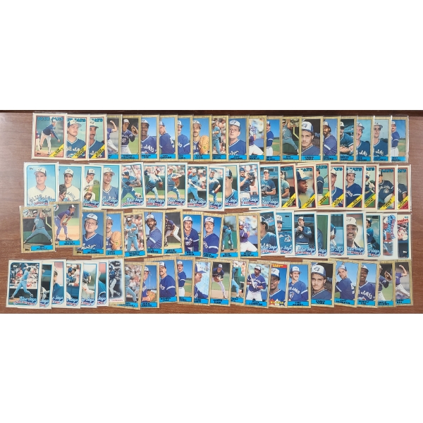 Over 80 Assorted Late 1980's NM Toronto Blue Jays Baseball Trading Cards - Ft. George Bell