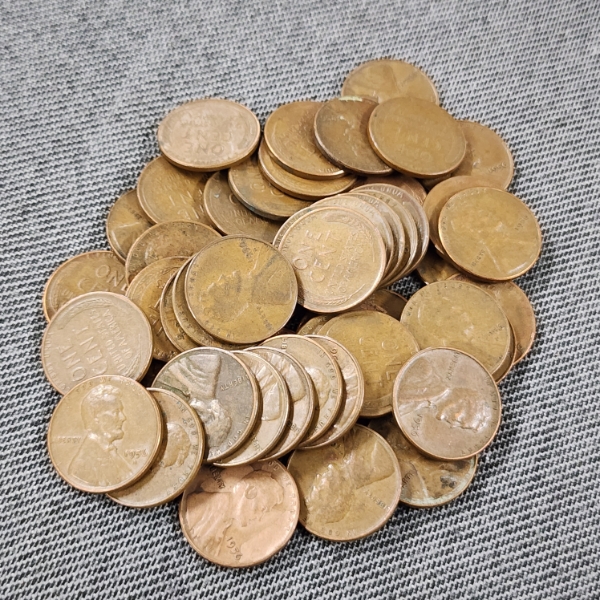 Large Assortment of 1956 P & D Mint United States Pennies ~ Face Value $0.50