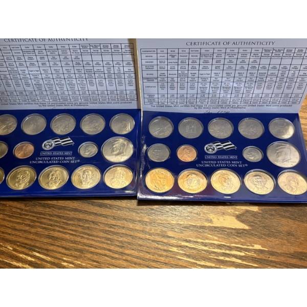 2008 U.S. Mint UNC Coin Sets - Philadelphia & Denver - FV $27.64 - 