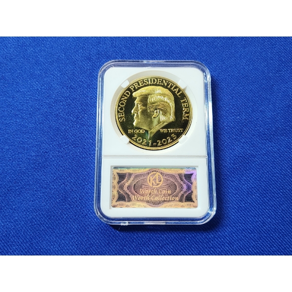 2021-2025 Donald Trump 2nd Presidential Term Gold-Tone Challenge Coin